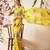 Yellow printed polycotton casual wear saree with blouse piece