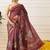 Maroon printed art silk ethnic saree with blouse piece
