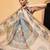 Beige printed cotton blend ethnic saree with blouse piece