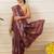 Maroon printed art silk ethnic saree with blouse piece