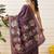 Purple printed art silk ethnic saree with blouse piece