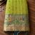 women's lime green banarasi silk blend saree with zari work & contrast blouse - festive saree