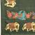 Olive printed art silk ethnic saree with blouse piece