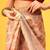Beige printed cotton blend ethnic saree with blouse piece