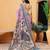 Pink printed cotton blend ethnic saree with blouse piece