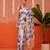 Off white printed silk blend ethnic saree with blouse piece