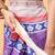 Purple printed cotton blend ethnic saree with blouse piece
