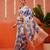 Off white printed silk blend ethnic saree with blouse piece