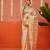 Beige printed silk blend ethnic saree with blouse piece