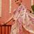 Beige printed silk blend ethnic saree with blouse piece