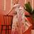 Beige printed silk blend ethnic saree with blouse piece