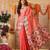 Peach woven cotton blend traditional saree with blouse piece