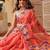 Peach woven cotton blend traditional saree with blouse piece