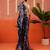 Blue woven cotton blend traditional saree with blouse piece
