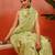 Green woven cotton blend traditional saree with blouse piece