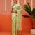 Green woven cotton blend traditional saree with blouse piece