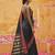the midnight luxurious black soft silk blend saree with magenta & gold zari border