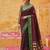 the regal ruby: deep maroon soft silk blend saree with contrast emerald green border