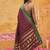 the regal ruby: deep maroon soft silk blend saree with contrast emerald green border