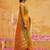 the sunset glow: vibrant orange soft silk blend saree with contrast green zari border