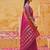 the emerald empress: magenta soft silk blend saree with rich crimson red zari border