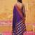 the majestic amethyst: royal blue soft silk blend saree with contrast red zari border