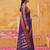 the majestic amethyst: royal blue soft silk blend saree with contrast red zari border