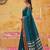 the peacock hue: teal blue soft silk blend saree with contrast red zari border