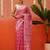 Pink woven cotton blend traditional saree with blouse piece