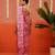 Pink woven cotton blend traditional saree with blouse piece