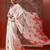 White printed cotton blend ethnic saree with blouse piece