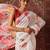 White printed cotton blend ethnic saree with blouse piece