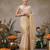 Beige plain silk blend ethnic saree with blouse piece