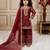maroon pure gmy silk salwar suit set with heavy embroidery 3 mm sequence & coding dori work - designer party wear