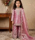 pink pure gmy silk salwar suit set with heavy embroidery 3 mm sequence & coding dori work - designer party wear