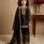 black pure gmy silk salwar suit set with heavy embroidery 3 mm sequence & coding dori work - designer party wear