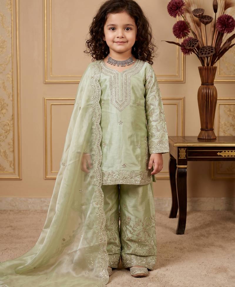 pista pure gmy silk salwar suit set with heavy embroidery 3 mm sequence & coding dori work - designer party wear