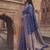 elegant navy blue soft silk blend saree for women festive wedding party wear