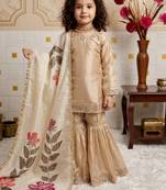 cream pure gmy silk with heavy embroidery sequence work - designer party wear