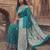 exclusive teal green soft silk blend saree for women festive wedding party wear