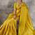 mustard yellow banarasi silk blend saree for women - festive & wedding wear