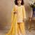 yellow heavy fox georgette salwar suit set with embroidery chain work with diamond hand work - designer party wear