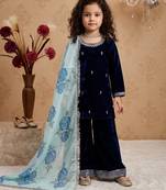 black heavy viscose velvet salwar suit set with heavy embroidery sequence work - designer party wear