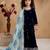 black heavy viscose velvet salwar suit set with heavy embroidery sequence work - designer party wear
