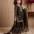 black pure gmy silk salwar suit set with heavy embroidery 3 mm sequence & coding dori work - designer party wear