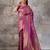 rani pink banarasi silk blend saree for women - festive & wedding wear