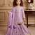 lavender pure gmy silk with heavy embroidery sequence work - designer party wear