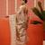 Beige woven cotton blend traditional saree with blouse piece