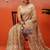Beige woven cotton blend traditional saree with blouse piece