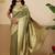 Olive woven art silk traditional saree with blouse piece